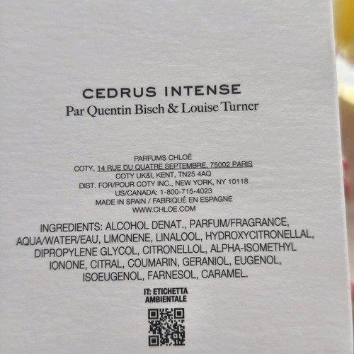 Chloe Atelier des Fleur's Cedrus Intense 50ml Eau de Parfum like new