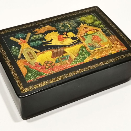 Russian lacquer box used with hand-painted story of the little horse
