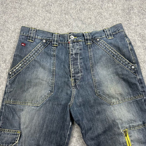Vintage Y2K Quiksilver Allrounder Cargo Denim Used, Blue, W34