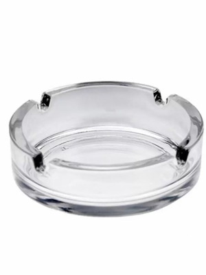 Glass ashtray transparent new with 4 cigarette rests