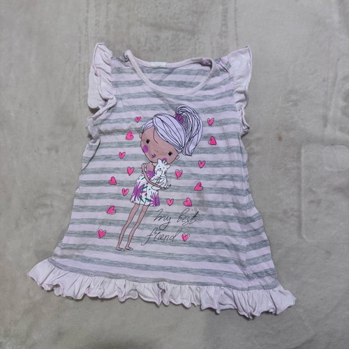 Girls pajamas used, size 6 years, gray and pink