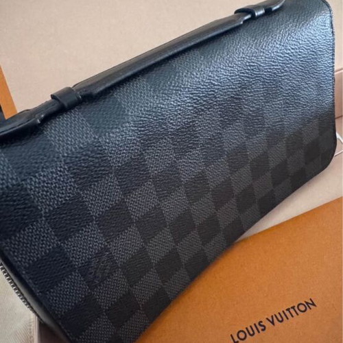 Louis Vuitton Zippy XL canvas leather wallet clutch, black