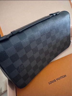 Louis Vuitton Zippy XL canvas leather wallet clutch, black