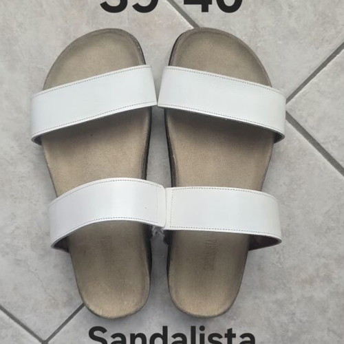 Sandalista leather sandals new, size 39-40, white beige
