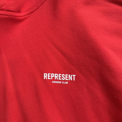 Represent red hoodie like new, size L