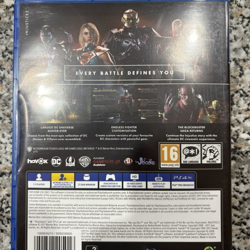 Injustice 2 PS4 game like new, fighting