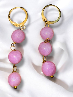 Pink Beaded Drop Earrings like new