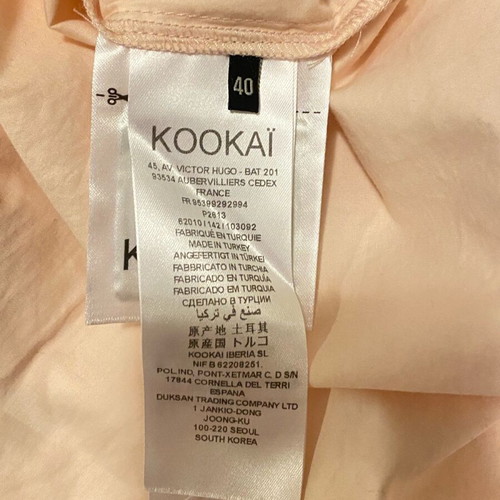 Kookai dress like new, 100% cotton, baby pink with beige details, size L