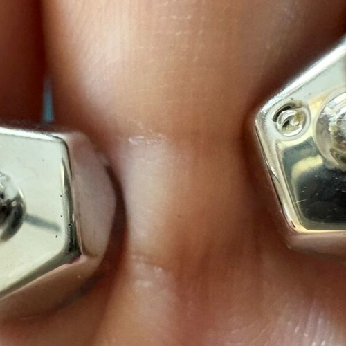 Avon women's stud earrings like new, transparent with pale green-blue tint