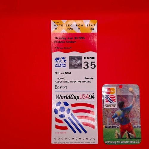 World Cup 1994 Ticket Greece vs Nigeria 0-2 used