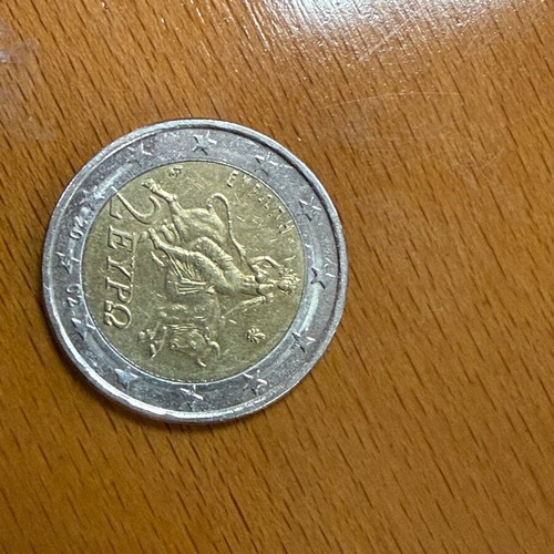 2€ Europe collectible coin like new with cutting errors 2002
