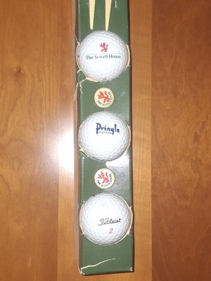 Golf balls vintage set used with tees and marker