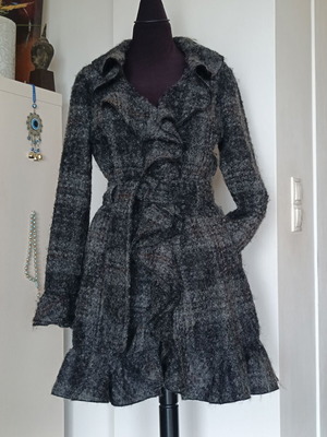 Luisa Spagnoli wool coat with alpaca L like new, grey