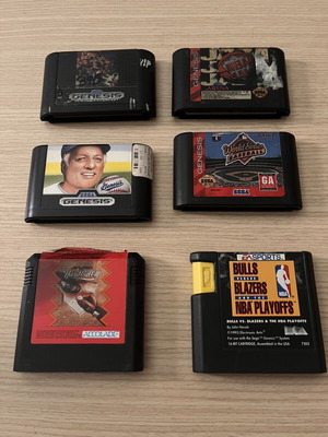 Sega Genesis game cartridges used, set of 6