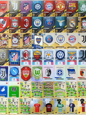 Κάρτες Panini ειδικές με εμβλήματα ομάδων και επίσημες φανέλες, πακέτο 56, σαν καινούργιο