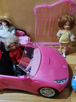 Dolls and toy car package used