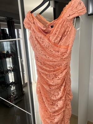 MARCIANO GUESS DRESS MIDI PEACH NEW