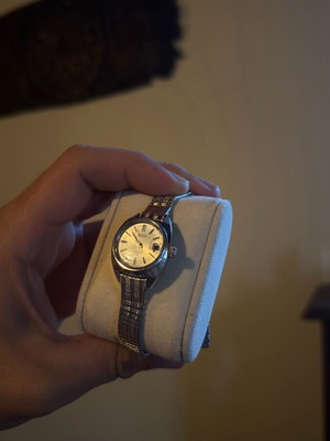 Seiko Hi-Beat automatic watch women's used, white and silver