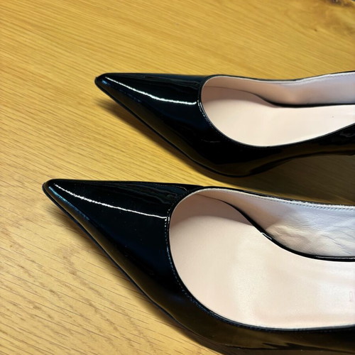 Luca Valentini Slingback shoes new, size 38, black patent leather