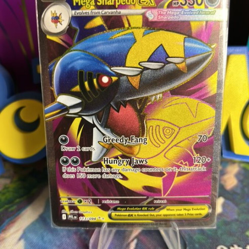 Mega Sharpedo EX PFL Pokemon card mint condition