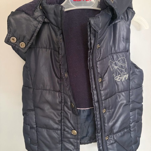 Children's sleeveless waterproof jacket used, fleece lined, blue, 2 years, 92 cm