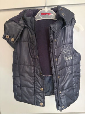 Children's sleeveless waterproof jacket used, fleece lined, blue, 2 years, 92 cm