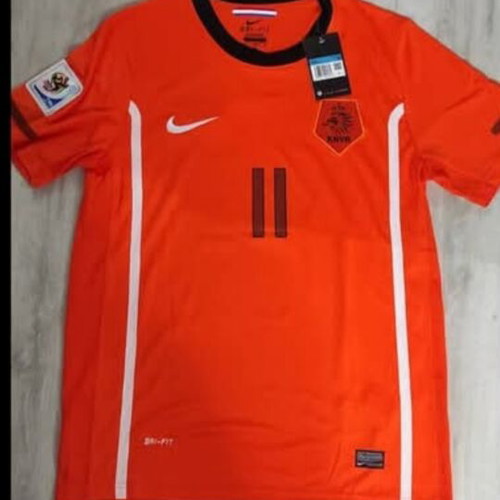 Netherlands National Team 2010 World Cup Home Jersey with Robben 11