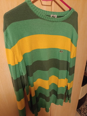 Lacoste men's long-sleeve sweater 100% cotton size L