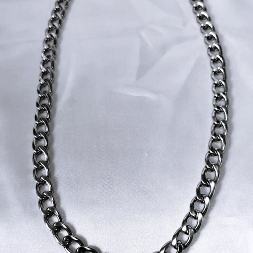 Stainless Steel Chain Necklace 55cm*9mm new silver unisex