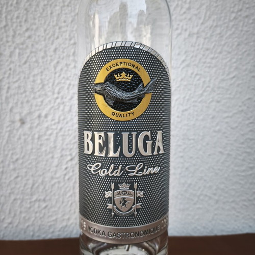 Beluga Gold Line vodka set of 3 with luxury case and opener, like new