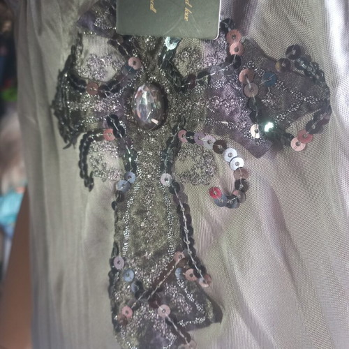 Lynne Silver Strapless Dress with Stones Size M New