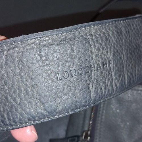 Longchamp Crossbody Messenger Bag, genuine leather, grey