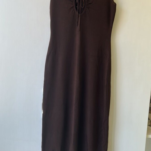 Mango long dress new, size L, dark brown, viscose