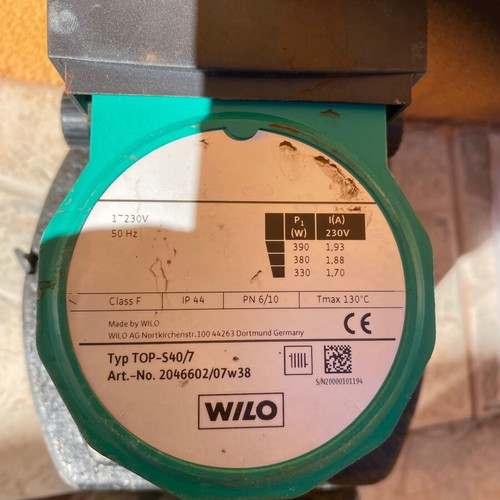WILO TOP S40/7 circulator pump used