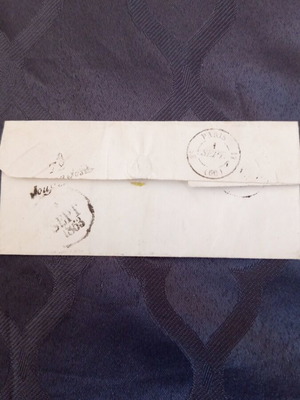 French letter of correspondence 1853 used with postal stamps