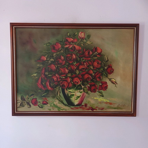 Oil painting signed, used, 75x56 cm framed