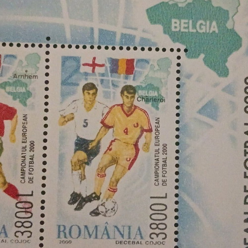 Romania Feuillet souvenir new, 2000 European football championship
