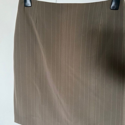 Celestino suit used, green with beige stripes, jacket and skirt set