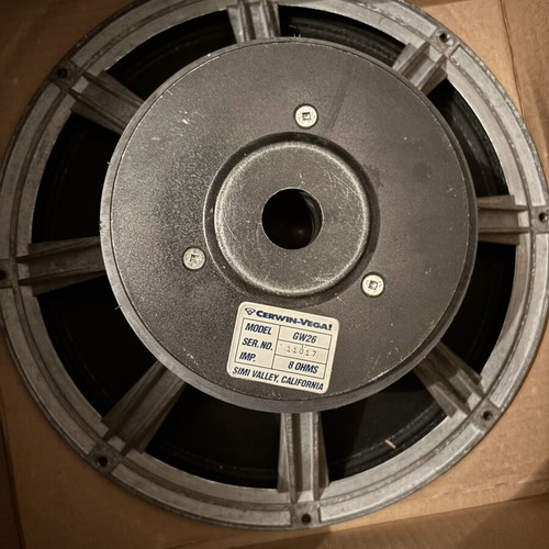 Cerwin-Vega woofer 15” with burnt coil for repair, used