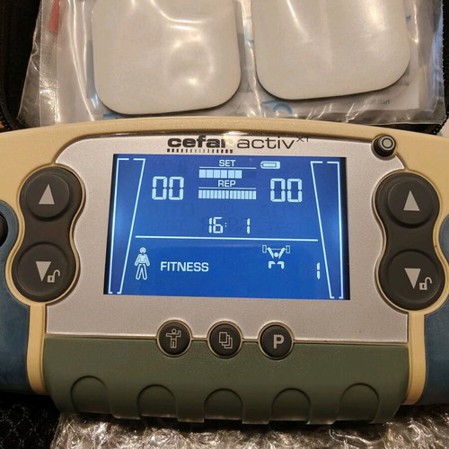 Cefar Activ XT TENS/EMS electrotherapy device used, complete set