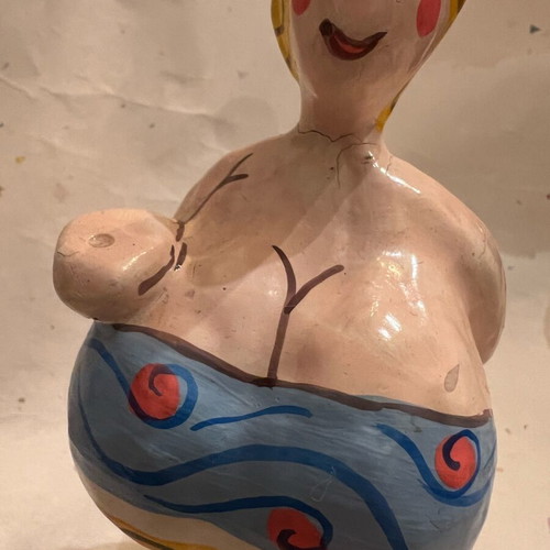 Decorative handmade figurine used, hand-painted