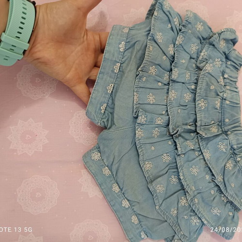 Mayoral denim shorts for girl with long denim gift