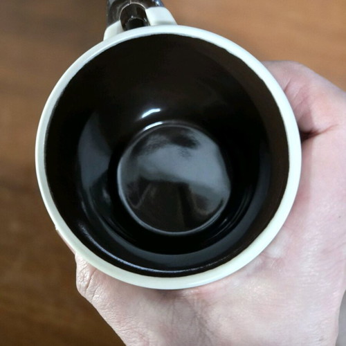 Beige mug like new with coffee design