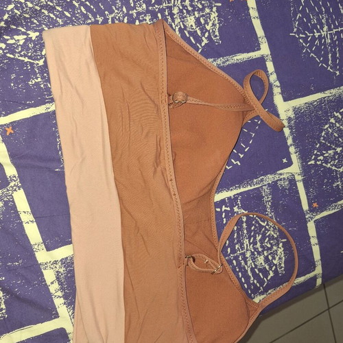 Pretty Me Swimwear Top like new, adjustable straps, brown, XL