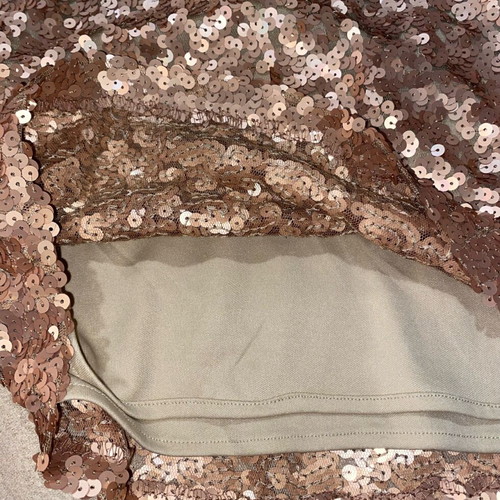 Forever 21 mini skirt new with sequins, size L, beige gold