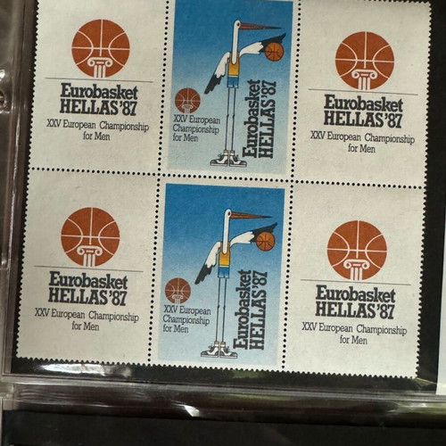 Collectible Eurobasket 1987 stamps like new, unsealed