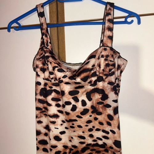 Shein leopard print one-piece suit M new, black and brown