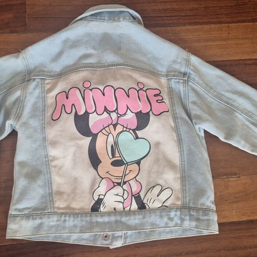 Children's denim jacket with Minnie print