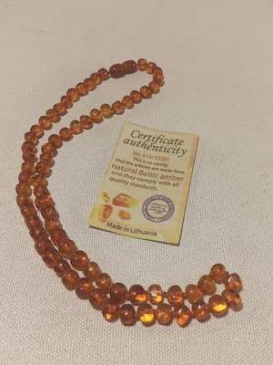 Baltic amber necklace from Lithuania