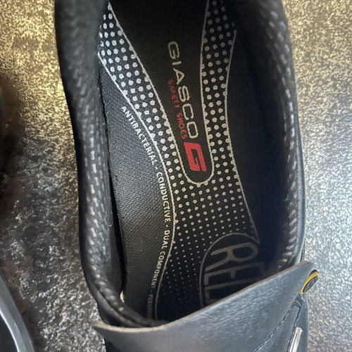 Giasco Medina S2 safety shoes used, black slip-on